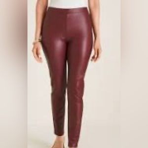 Chico’s faux leather leggings. EUC. Burgundy/oxblood
